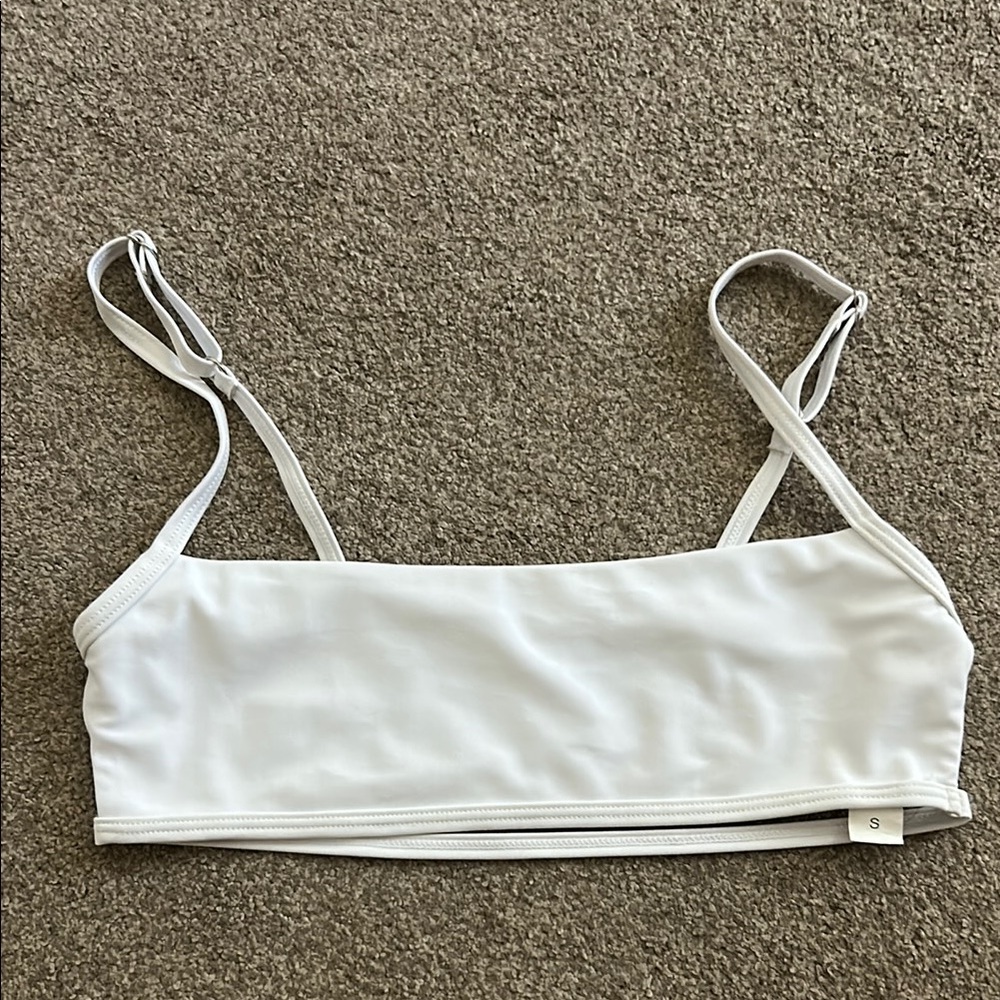 SHEIN White Bandeau Swim Top